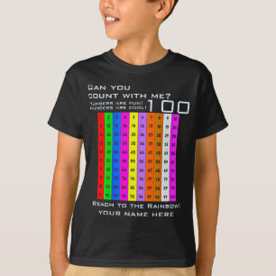 Zahlen sind Cool, 1-100 Farbdiagramm & Kindername T-Shirt
