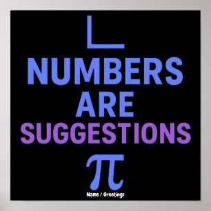 Zahlen sind Vorschläge Blau Lila Minimal Mathe Poster