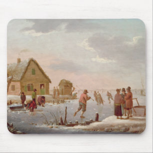 Zahlen Skaten in einer Winter-Landschaft Mousepad