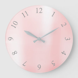 Zahlen Süßigkeits-rosa metallische silbernes Gra Große Wanduhr