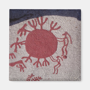 Zahlen und Tiere um eine Sonne Magnet