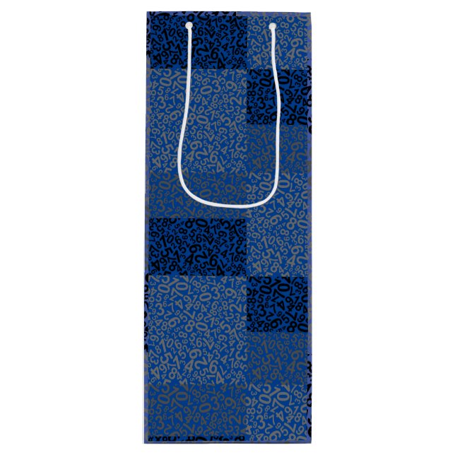 Zahlenmuster 01 w Dblue BG Geschenktüte Für Weinflaschen (Vorderseite)