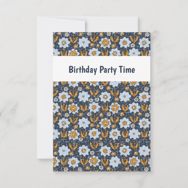 Zahlenmuster Einladung zum Geburtstag (Vorderseite)