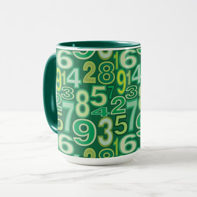 Zahlenmuster Tasse (Vorderseite Links)