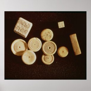 Zähler und Würfel, Gallo-Römisch Poster