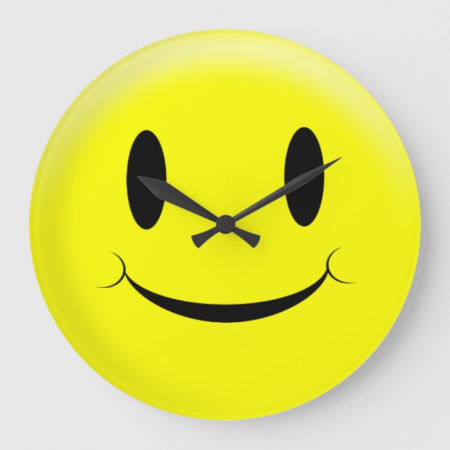 Zahllose Niedliche Happy Face Große Wanduhr (Vorderseite)