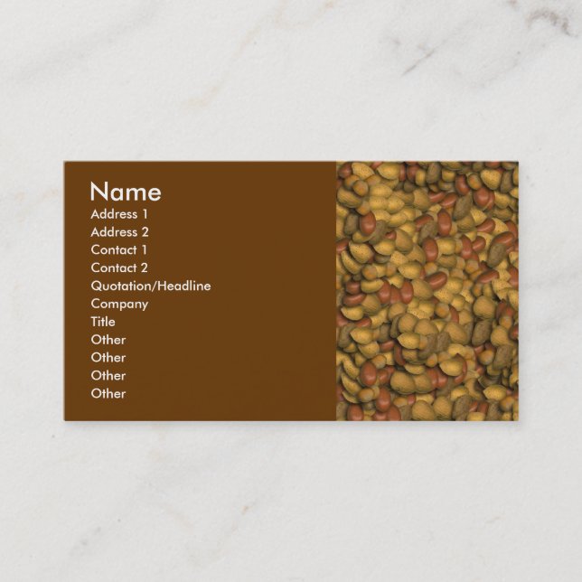 Zahlreiche Nuts Business Card Visitenkarte (Vorderseite)