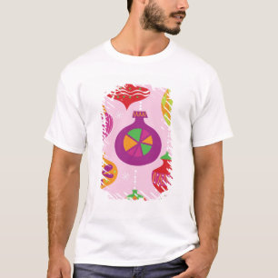 Zahlreiche Weihnachtsdekoration illustriert im T-Shirt