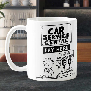 Zahlschalter Autowerkstatt Kaffeetasse