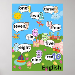 Zählung 1 bis 10 in Englisch Poster