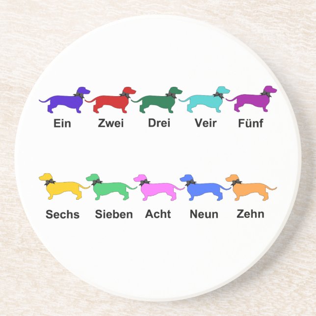 Zählung der deutschen Dackeln Getränkeuntersetzer (Vorne)