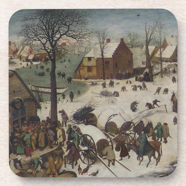 Zählung in Bethlehem durch Pieter Bruegel Untersetzer (Vorderseite)