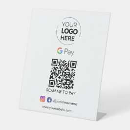 Zahlung mit dem Google Pay QR Code | Zur Bezahlung Sockelschild