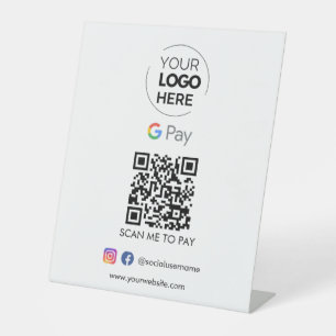 Zahlung mit dem Google Pay QR Code Zur Bezahlung Sockelschild