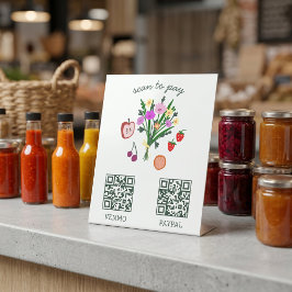ZAHLUNG QR CODE Bauernhofstand Bauernmarktstand Sockelschild