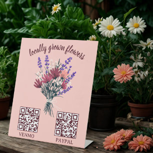 ZAHLUNG QR CODE Floristik-Shop Blumen Bauernmarkt Sockelschild