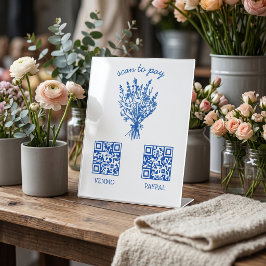 ZAHLUNG QR CODE Floristik Shop Blumen Bauernmarkt Sockelschild