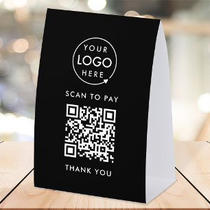 Zahlungstisch Tent Papier Schild QR-Scan zum Bez