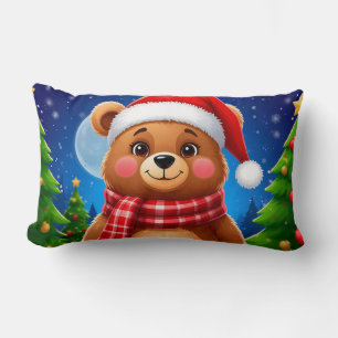 Zahmer Weihnachtsbär mit Santa-Hut Lendenkissen