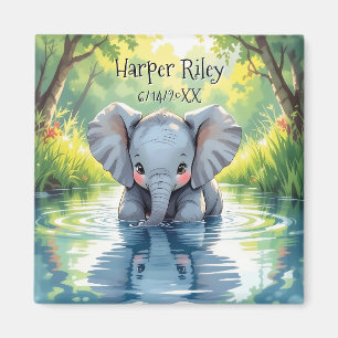 Zahmes Baby-Elefant und Reflexion Personalisiert Magnet