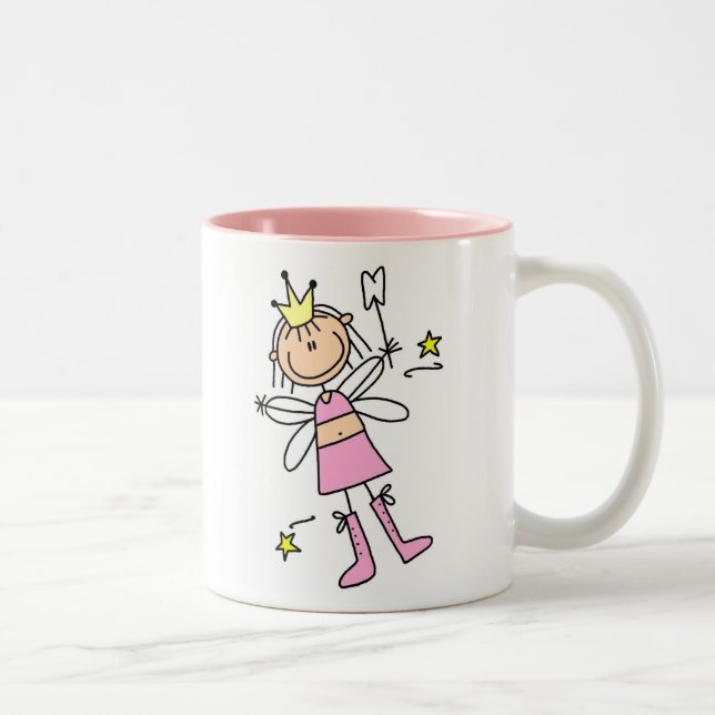 Zahn-Fee-Strichmännchen-Tasse Zweifarbige Tasse (Rechts)