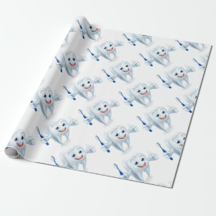 Zahn-Maskottchen-Charakter Geschenkpapier