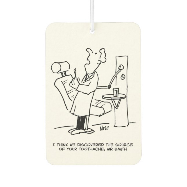 Zahnarzt Behandlung eines Cartoon Autolufterfrischer (Vorderseite)