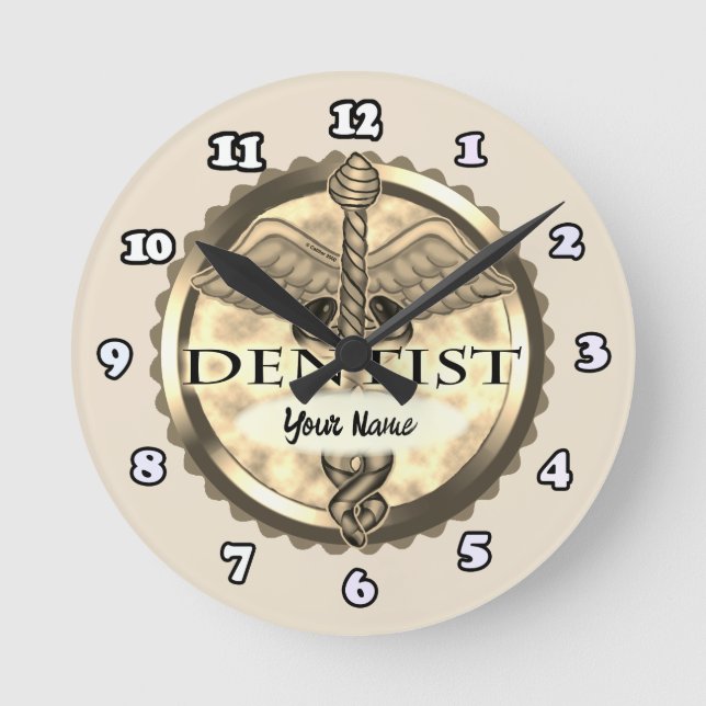 Zahnarzt Caduceus Uhr (Vorderseite)