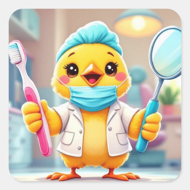 Zahnarzt Chick Aufkleber  (Vorderseite)