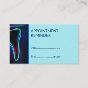 Zahnarzt Dental Blue Tooth Erinnerung Visitenkarte