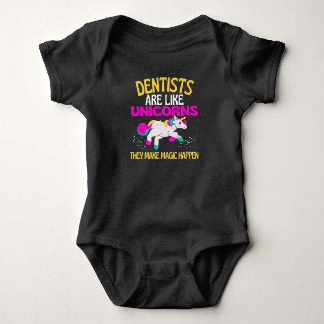 Zahnarzt, Einhorn, Zauber-Einhorn-Zahnärzte Baby Strampler (Vorderseite)