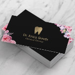 Zahnarzt für Vintages Blumengold Zahnarzt Visitenkarte<br><div class="desc">Dentist Vintage florale Gold Tooth Dental Business Cards.</div>