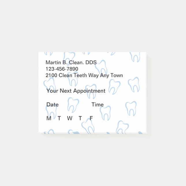 Zahnarzt-Geschäfts-Posten Posten-it® Anmerkungen Post-it Klebezettel (Vorderseite)