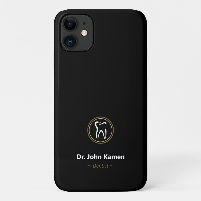 Zahnarzt| Gold Black Case-Mate iPhone Hülle (Rückseite)