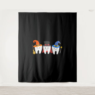 Zahnarzt Halloween Zähne Zahnmedizin Wandteppich