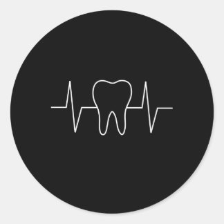 Zahnarzt Hebeat Ekg Zahnhygienisch Molar Tooth Runder Aufkleber