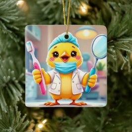Zahnarzt-Hühnchen-Schmuck Keramikornament