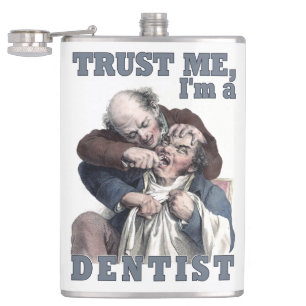 ZAHNARZT Humor individuelle Monogramm-Flasche Flachmann