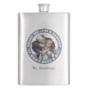 ZAHNARZT Humor individuelle Monogramm-Flasche Flachmann