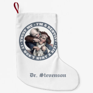ZAHNARZT Humor personalisierter Name Weihnachtsstr Kleiner Weihnachtsstrumpf