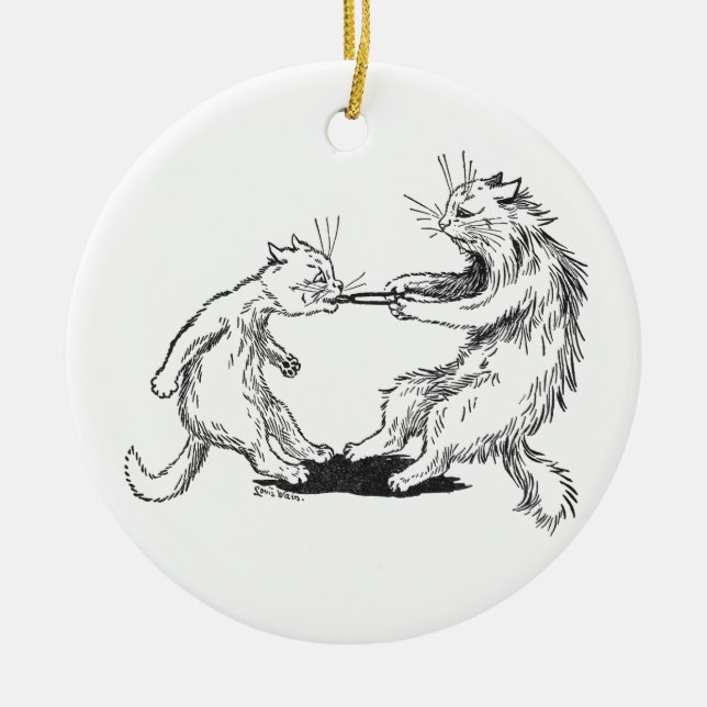 Zahnarzt-Katze, die Zahn zieht Keramikornament (Vorne)