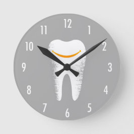 Zahnarzt-lächelndes Zahn-modernes silbernes Runde Wanduhr
