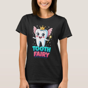 Zahnarzt Magischer Zahnfee Flügel Krone Zauberstab T-Shirt