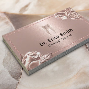 Zahnarzt Moderne Rose Gold Zahnmedizin Visitenkarte