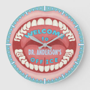 Zahnarzt Office Novelty Mouth Teeth Dental  Zollta Große Wanduhr