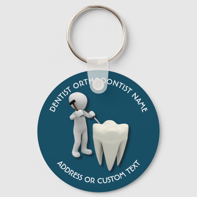 Zahnarzt Orthodontist Zahnchirurg Name Schlüsselanhänger (Vorderseite)