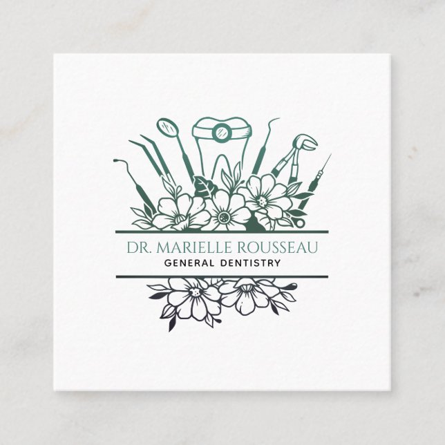 Zahnarzt Quadratische Visitenkarte (Vorderseite)