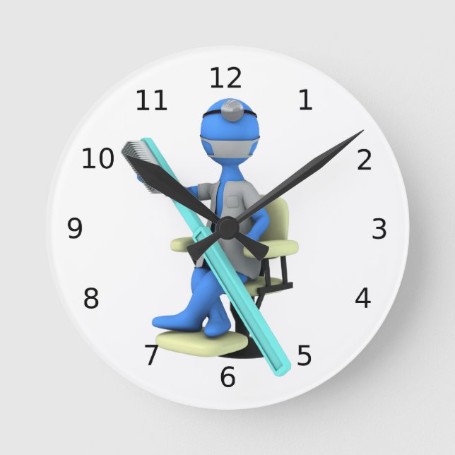 Zahnarzt Runde Wanduhr (Vorderseite)