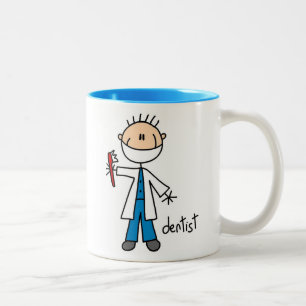 Zahnarzt-Strichmännchen Zweifarbige Tasse