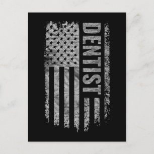 Zahnarzt USA-Flagge Distressed-Design Postkarte
